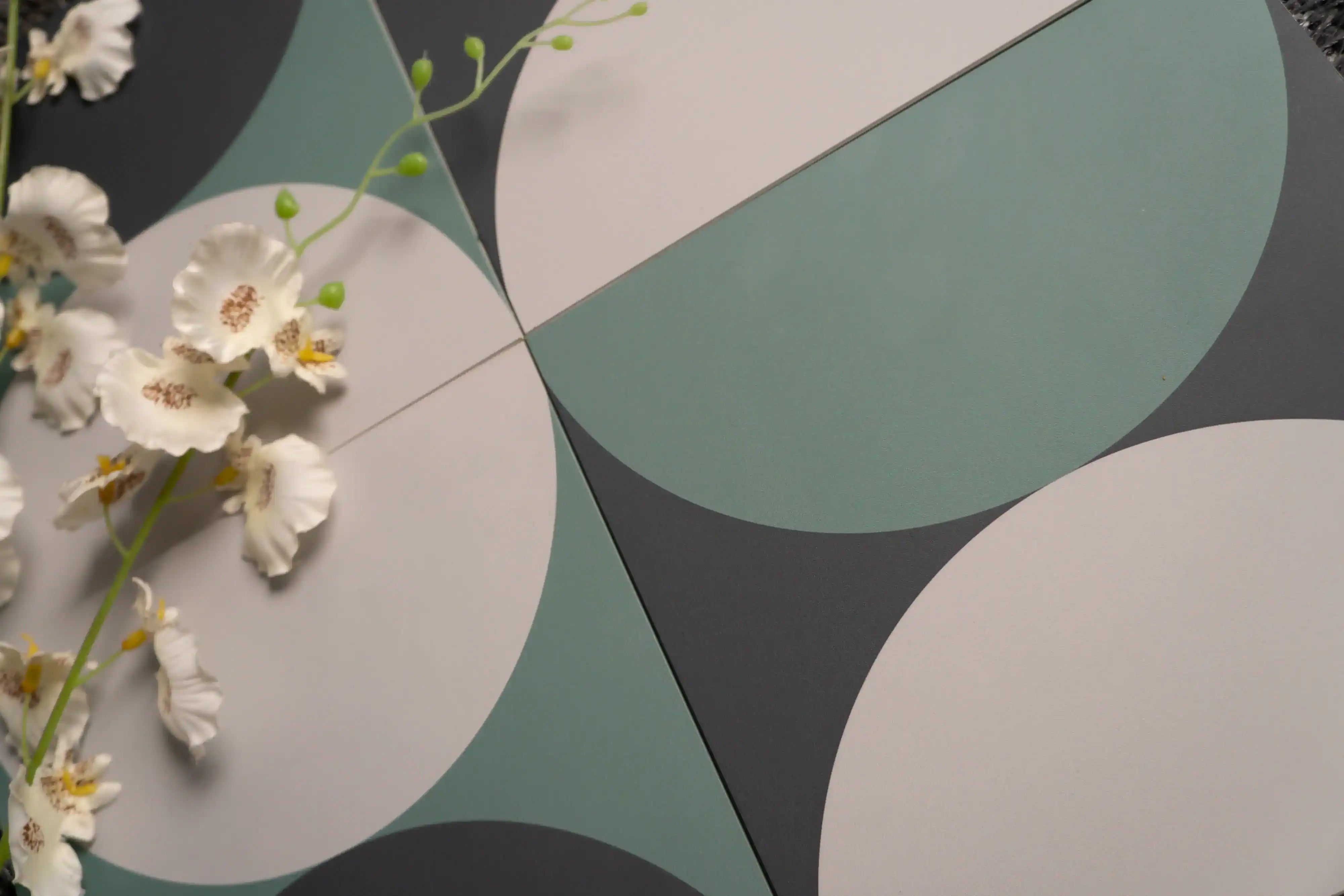 COLAMO Yin-Yang Vert Mat DIY Dosseret Autocollant Imperméable Carrelage Graphique à Motifs Auto-Adhésifs