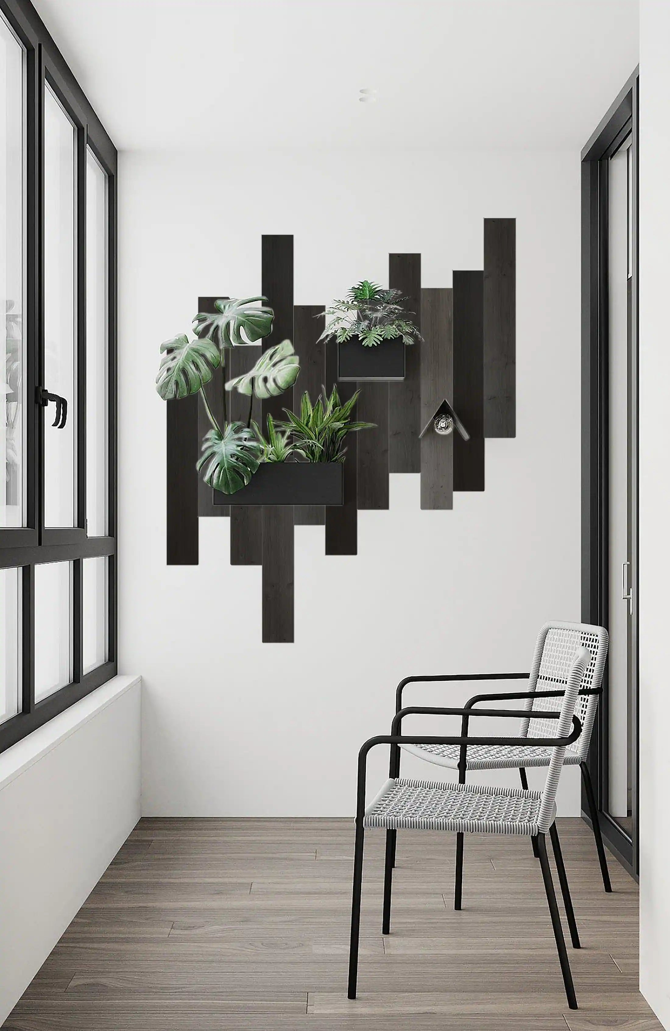 Planches de bois noir COLAMO en pin à peler et coller pour murs