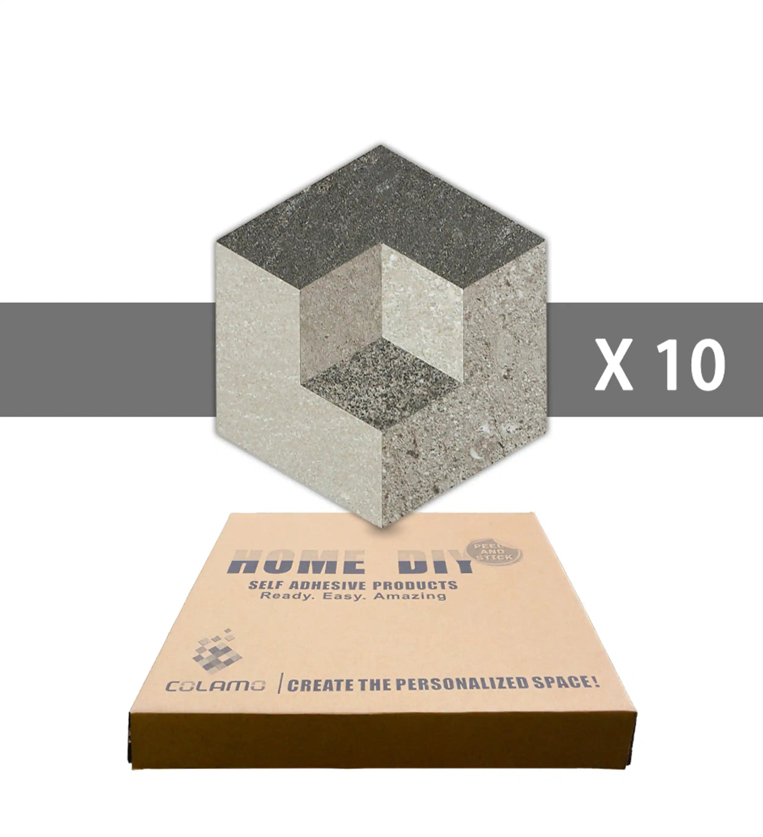 Carreaux hexagonaux pour dosseret autocollant Illusion, Earth Shadow