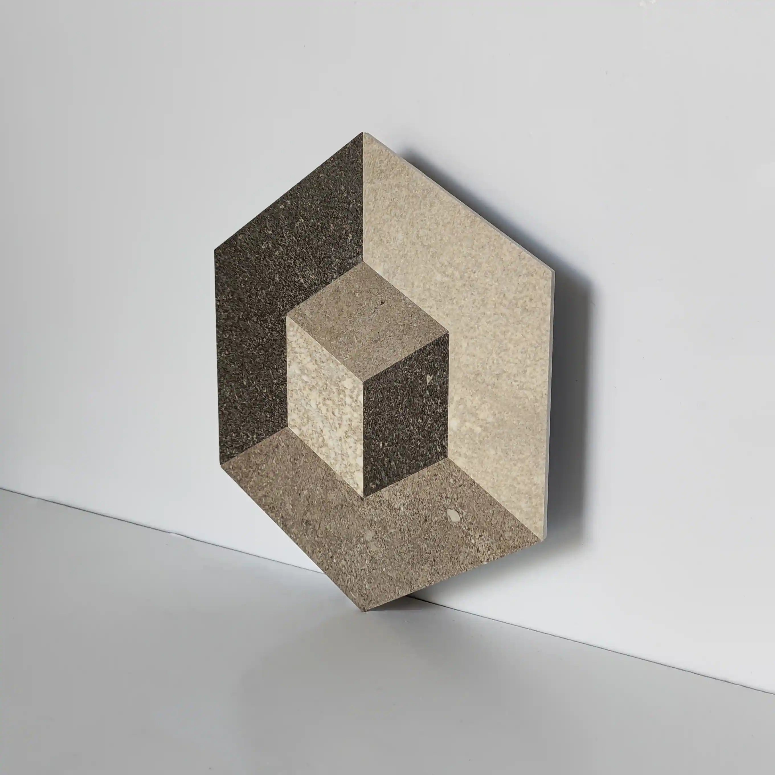 Carreaux hexagonaux pour dosseret autocollant Illusion, Earth Shadow