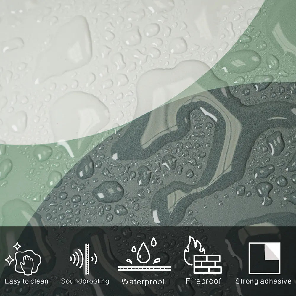 COLAMO Yin-Yang Vert Mat DIY Dosseret Autocollant Imperméable Carrelage Graphique à Motifs Auto-Adhésifs