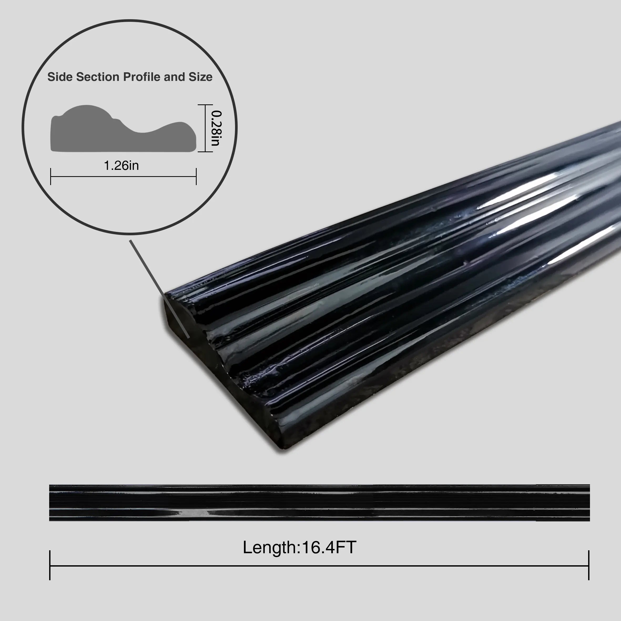 COLAMO Moulure adhésive noire pour plinthes, bordures de carrelage 