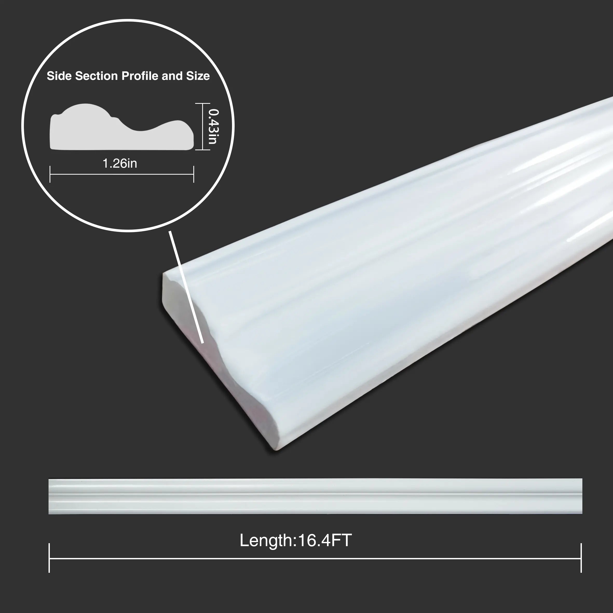 COLAMO Moulure adhésive blanche pour plinthes, bordures de carrelage 